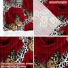 Set Of 2 Flat Printing Happy Valentine Day Curtain Romantic Red Roses Digital Printed Polyester Drapes Birthday Party