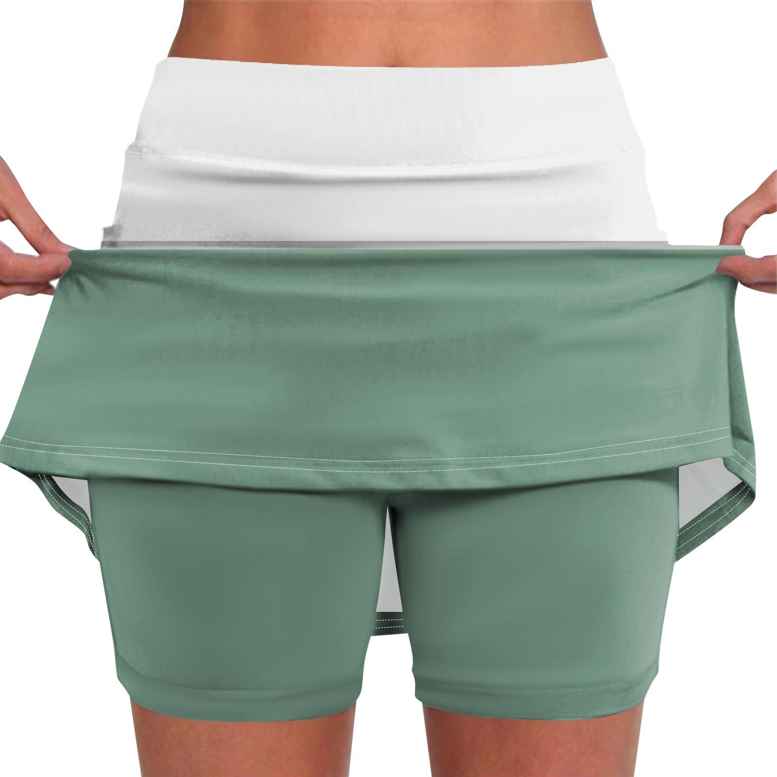 

Women s Stretch Yoga Pants Spliced Printed Sports Shorts Lightweight High Waisted Skirt S