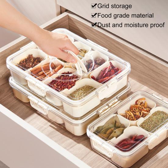 Barattolo Porta Spezie Con 4 Scomparti - Contenitore Ermetico Con Coperchio E Cucchiaio, Per Spezie, Frutta Secca E Caramelle