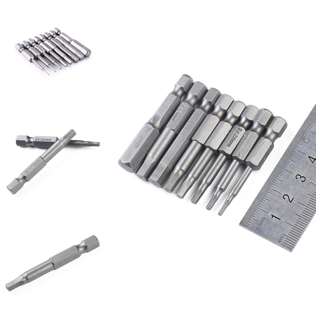 Außergewöhnliches 8-teiliges Sechskant-Lang-Inbusschlüssel-Bit-Set mit Schnellwechsel-Magnet-Schaftdesign