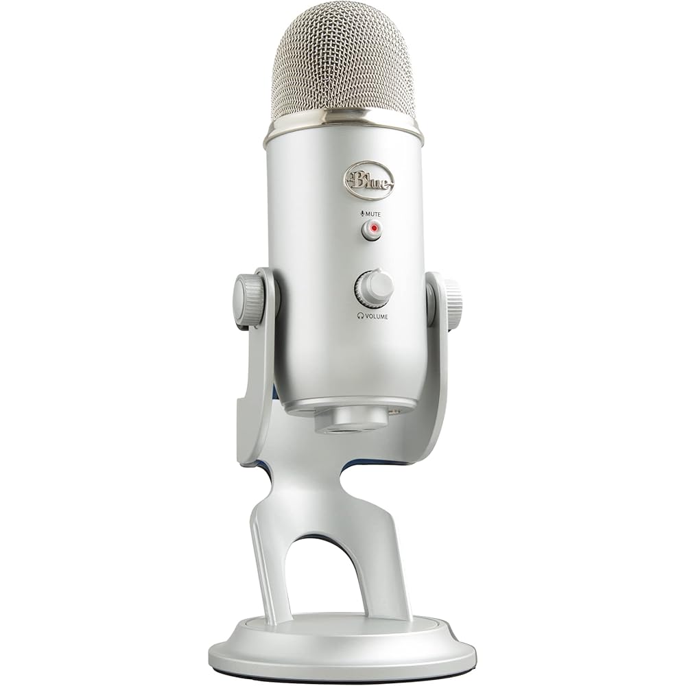 

Blue Microphones Yeti USB Microphone Silver 1950 Model 16-bit/48kHz High-Quality Sound Recording