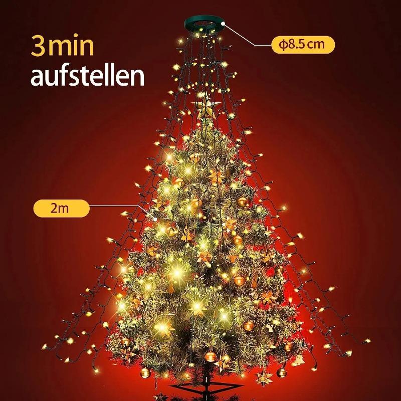 280/400L LED String Light Christmas Tree Waterfall Warm White & Colorful String Lights For Home Party Christmas Holiday Ambient Indoor Lights Decor
