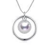 CUOKA MIRACLE I Love You Necklace, 100 Languages, 925 Sterling Silver, Projection Round Onyx Pendant, Memory Color Bone Necklace, Projection Gift for