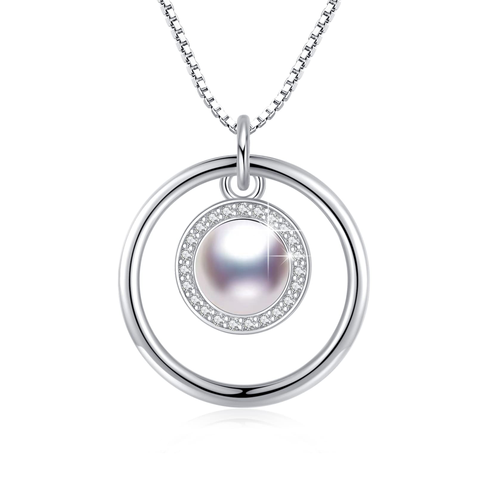 

CUOKA MIRACLE I Love You Necklace, 100 Languages, 925 Sterling Silver, Projection Round Onyx Pendant, Memory Color Bone Necklace, Projection Gift for