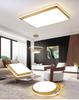 Gold Rectangular Ceiling Lamp Set for Living and Bedrooms
