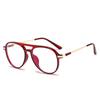 Vintage Lesebrille mit Doppelsteg für Herren Anti-Blaulicht Quadratischer Rahmen Alterssicht Brille