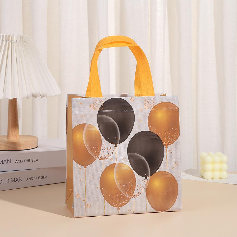 StoBag, Balloon Design Themed Non-Woven Gift Bags with Handles, For Birthday Party and Wedding Supplies, Reusable Packaging