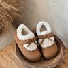 New Winter Trendy Children Snow Shoes Suede Leather Lazy Loafers Boots Shoes Girl Fashion Plush Leisure Platform Sneakers I10026