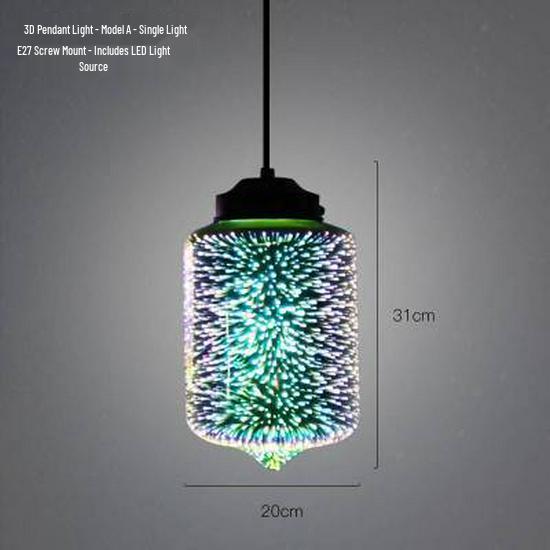 3D Colored Glass Pendant Lamp - Creative Industrial Style LED Lighting for Restaurant & Bar Decor.