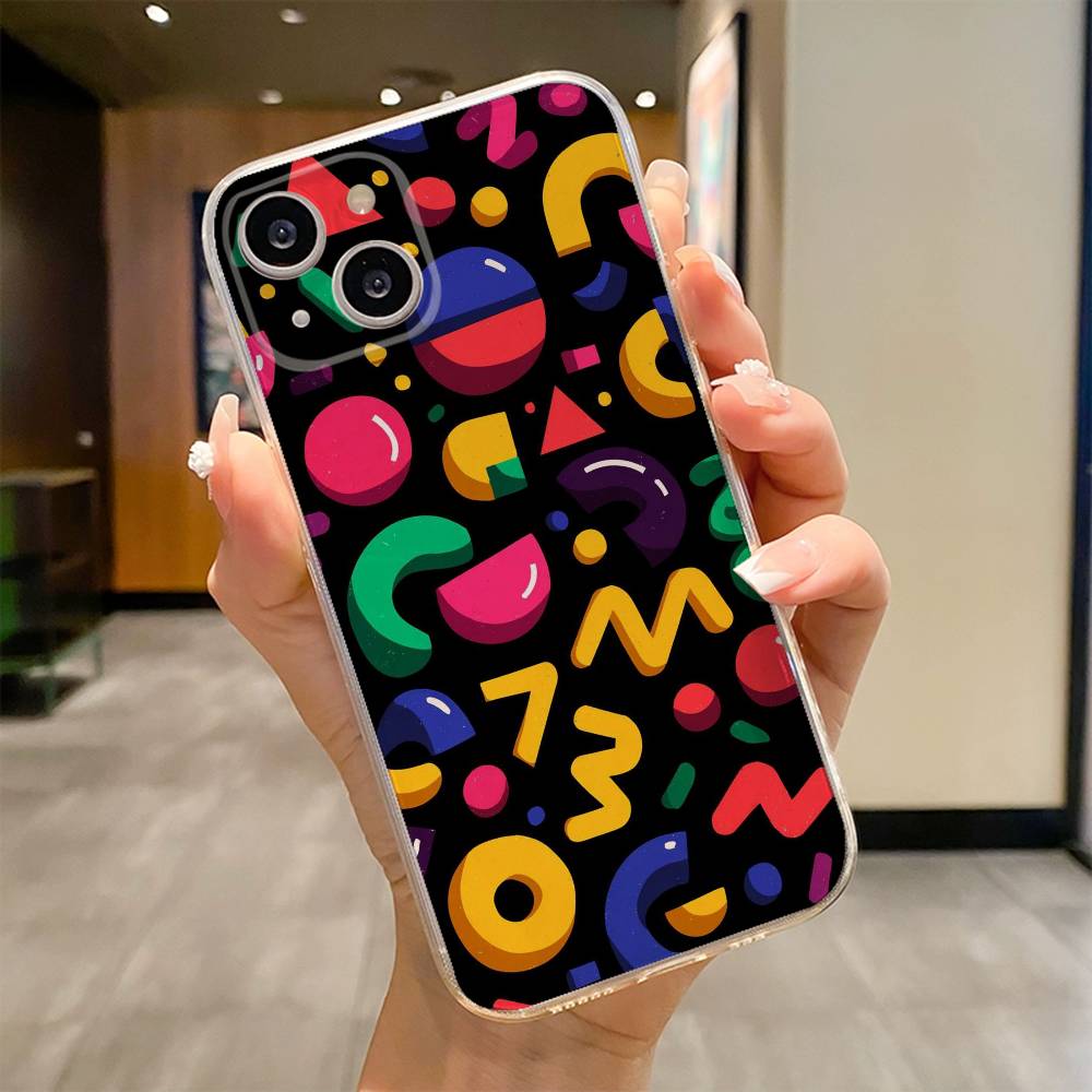 Colorful Lines Graffiti Phone Case For iPhone 17 16e 16 15 14 13 12 11mini Pro Max X XR XSMAX 8 7 Air Plus Soft Cover