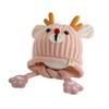 Autumn and winter boys and girls cute antlers knitted wool ear hats children's hats baby thickened warm baby hats