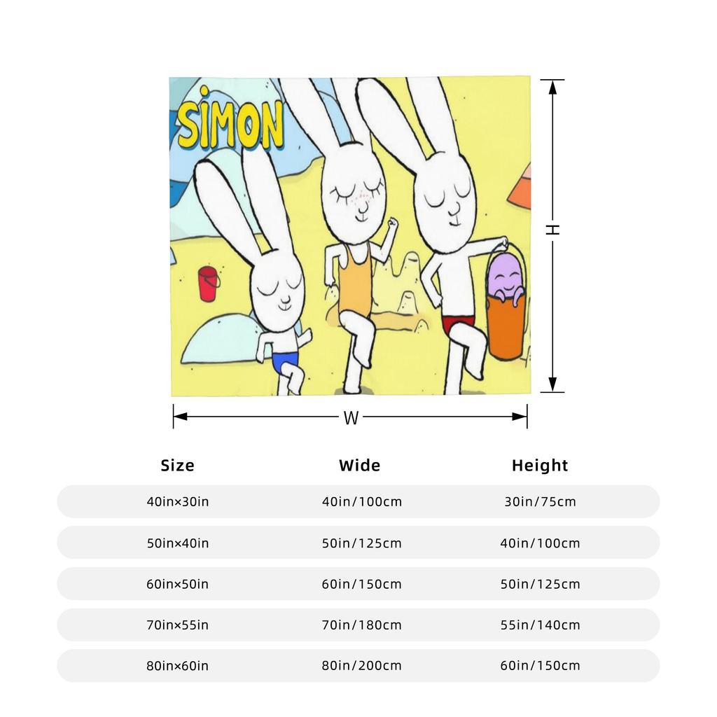 Simon Super Rabbit Gift Blanket For Men Women Ultra Soft  Throw Blankets For Bed 50X60 Inches Multi-Size