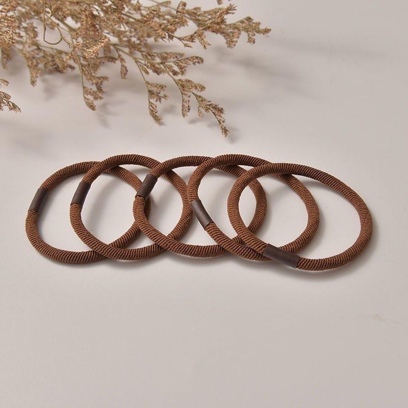 5pcs Twill High Elasticity Rubber Hair Bands Korean Simple Hair Rope Stretch Women Hair Ties Scrunchies Ponytail Holder