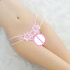 G-String Strap Thong Flower Pattern Lace Imitation Pearl Extra-thin Sexy Bikini Panties