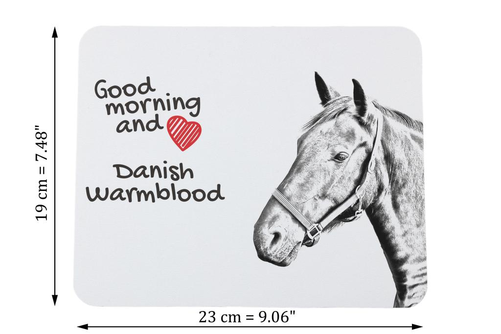 Danish Warmblood - mouse pad with print, personalized pad with a horse, unique gadget for an office worker from the Art-Dog brand