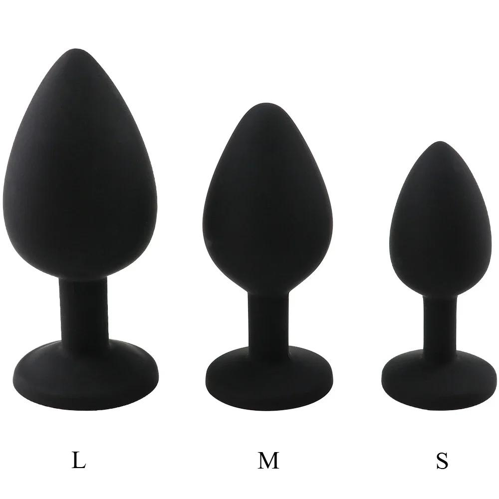 3 Size Silicone Butt Plug Anal Plug Prostate Massage Stimulator Anal Trainer for Adult Erotic Sex Toys for Women Men Gay Couples