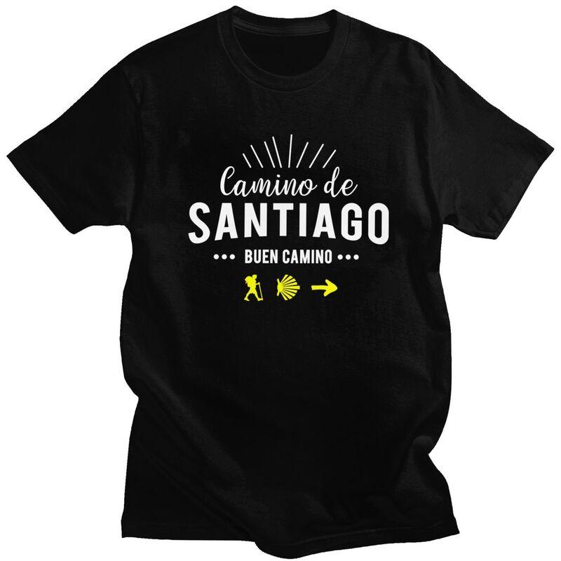 

Custom Buen Camino De Santiago T Shirt Men Short Sleeve 100% Cotton T-shirt Tees Streetwear Tshirts - Men s Summer Cotton Gra... S разноцветный