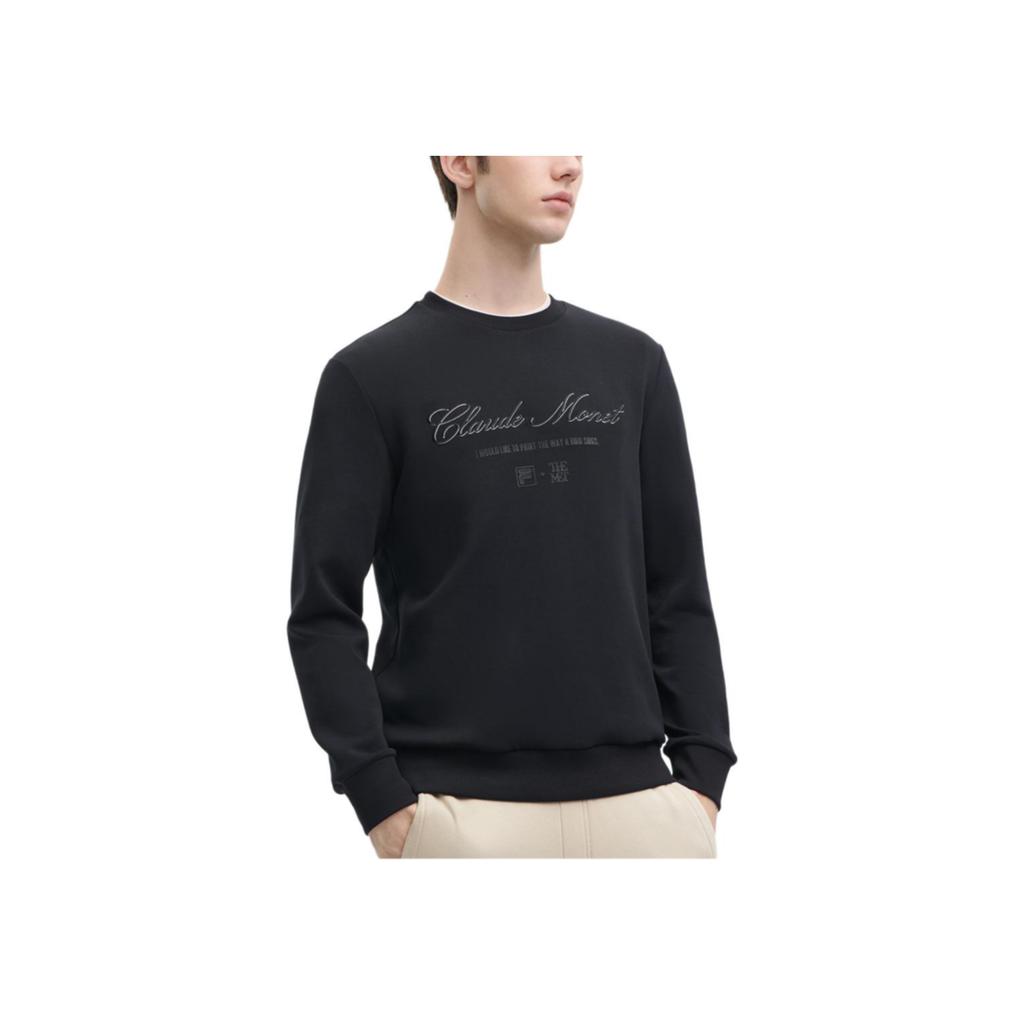 Fila Fleece Crew Neck Pullover Sweatshirt Unisex Sweatshirt Black F11M348203F-BK