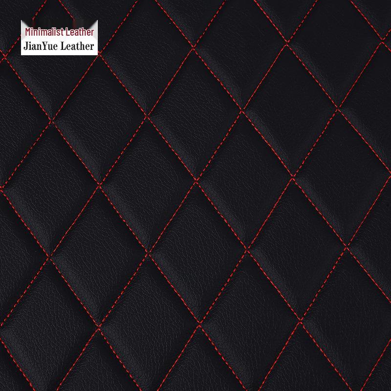 Diamond Pattern Embroidered Car Seat Cushion and Fabric Bag Set