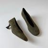 Round Toe Lightweight Stiletto Women's Fashion Shallow Mouth Slip-on Non-Slip Single Shoes The Size Is Larger Than Usual