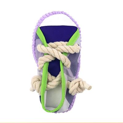 Dog Slipper Toy with Squeaker - Rope Knot Chew Toy for Self-Entertainment, Molar Toy To Relieve Boredom & Burn Energy