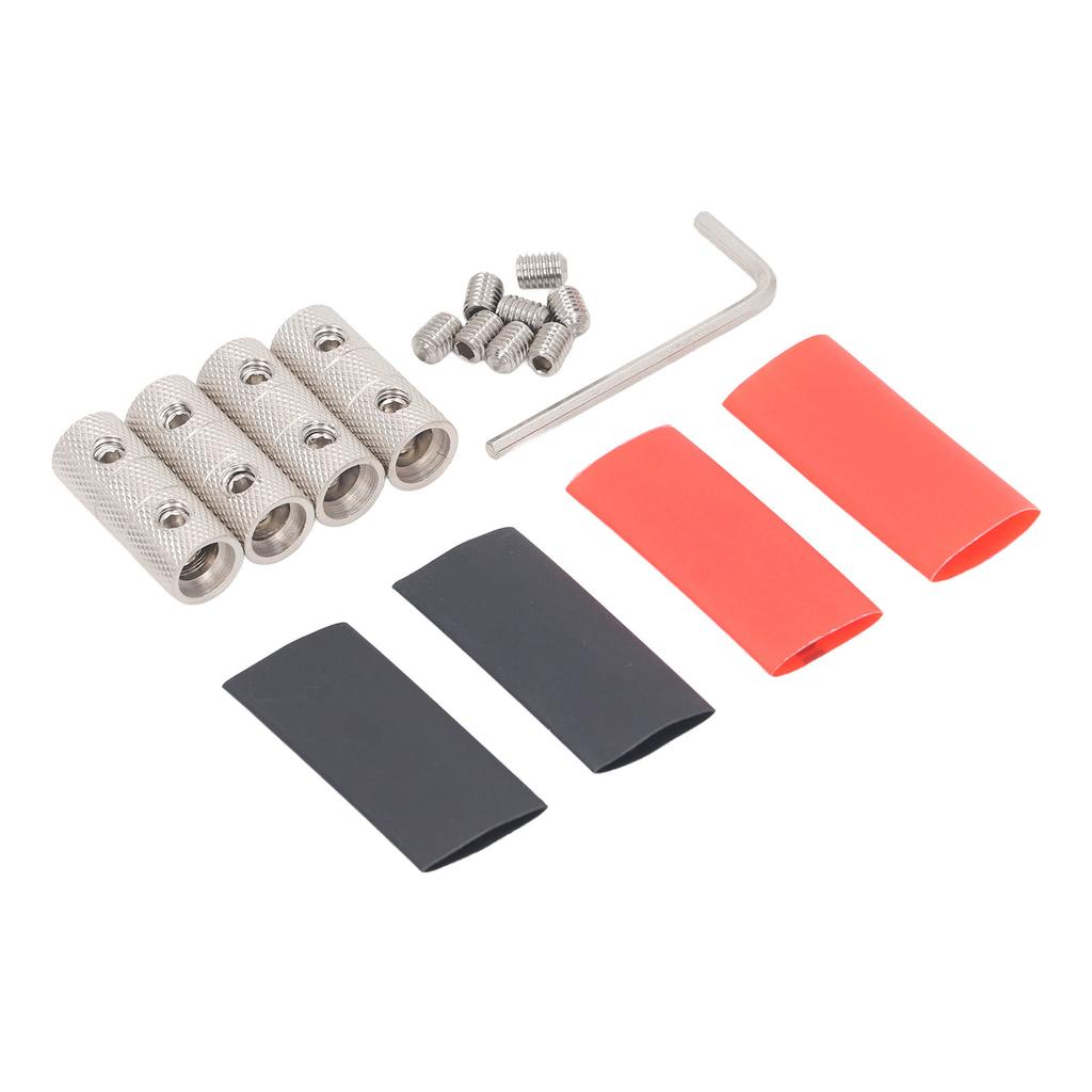 4 Gauge Wire Connectors Kit Brass for Car Audio Splice Battery Cable Butt Connector with Hex Wrench Screws