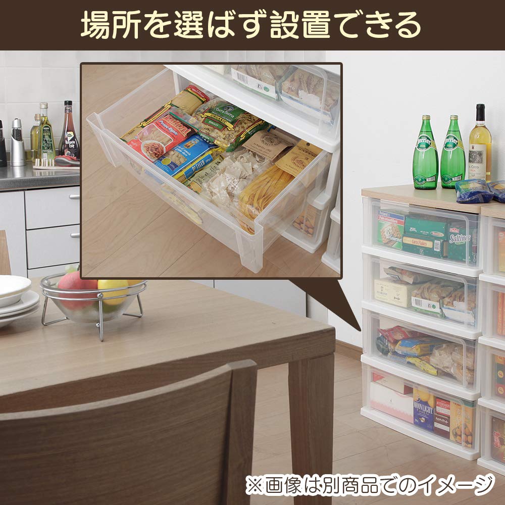 Iris Ohyama Chest 3 Tiers Complete Product Ready To Use As Soon As It Arrives Wide Made In Japan Width X Depth 41 X Height 62 Cm White White Wood Top