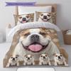 Pit Bull Pattern Bedding Quilt Set Quilt Cover Pillowcase Home Decoration Gift (1 * duvet cover + 2 * pillowcase, without core)
