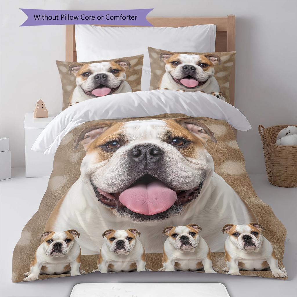 Pit Bull Pattern Bedding Quilt Set Quilt Cover Pillowcase Home Decoration Gift (1 * duvet cover + 2 * pillowcase, without core)