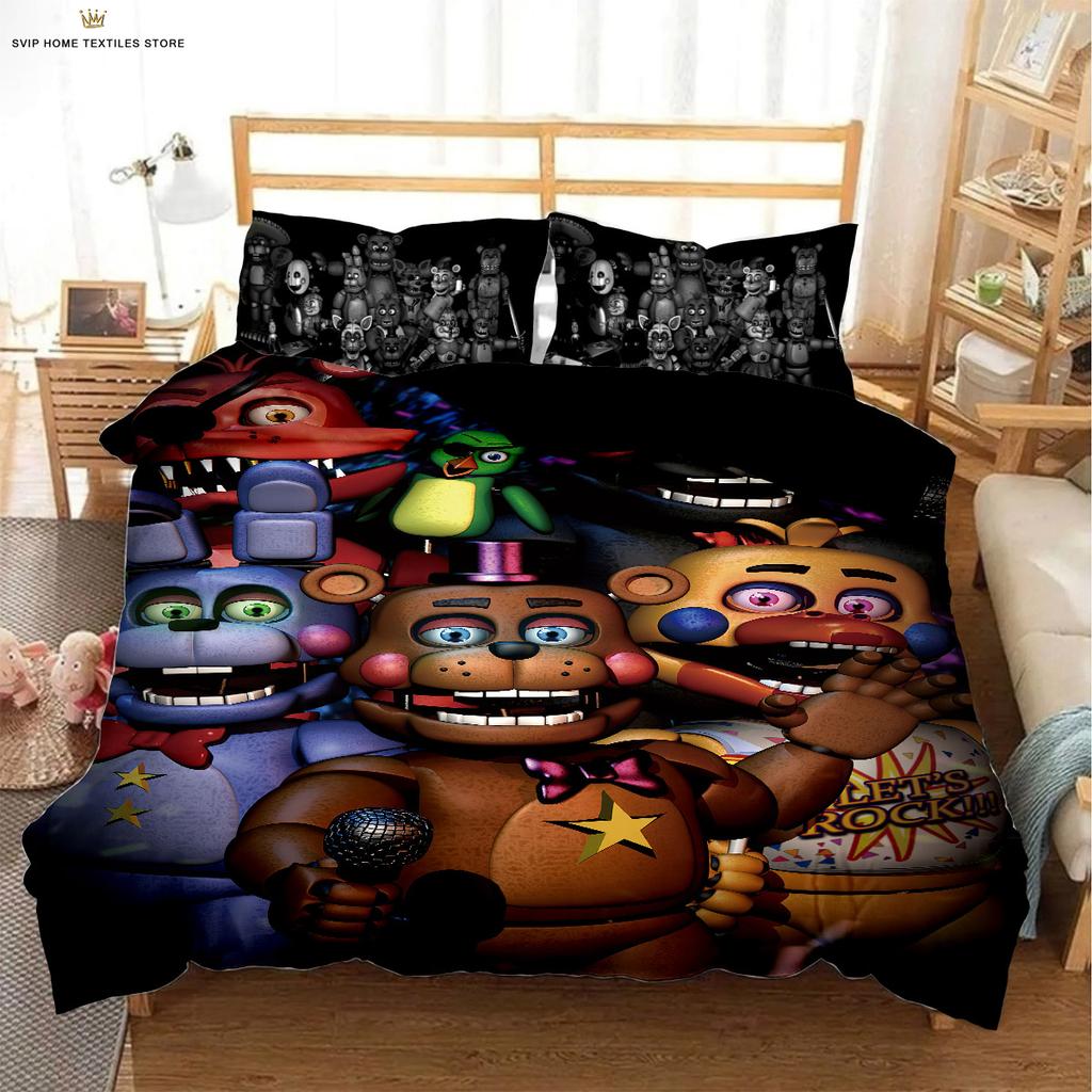 Comforter Dark Game Cartoon 3D Stereo Printing Bedding Set Three-Piece Set Machine Washable