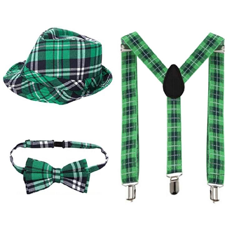 Irish Makeup Up Party Costume for Women Patrick Day Costume Includes Skirt Headband Glasses Long Glove Leg Sleeve