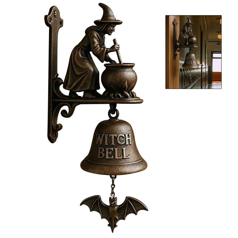 Vintage Witch Doorbell – Alloy Halloween Protection Door Hangers Bell With Witch