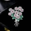 Women's Light Luxury Design Elegant Daisy Drop Glazed Bouquet Brooch Fashionable And Versatile Niche Design Brooch