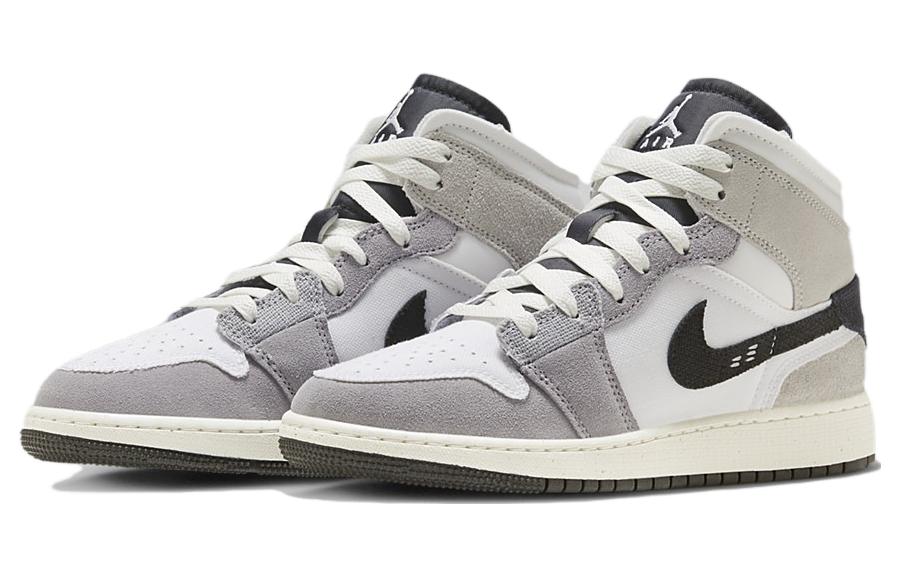 Jordan 1 Mid SE Craft White Cement Grey Black GS FD9091-002