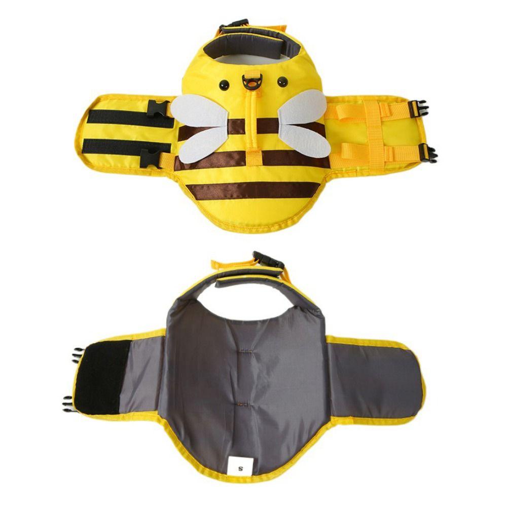 Breathable Dog Swimming Clothes Little Bee Pet Life Vest Harness Summer Swimwear Clothes  Summer
