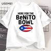 Here For The Benito Bowl T Shirt Puerto Rican Football Bad Bunny Tee Shirt Superbowl Halftime Graphic T Shirts Cotton Clothes