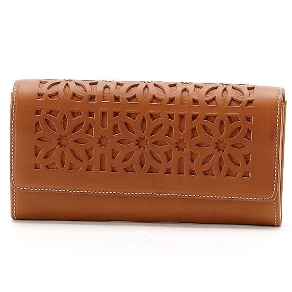 

Genten Cutwork Brown Flap Long Wallet