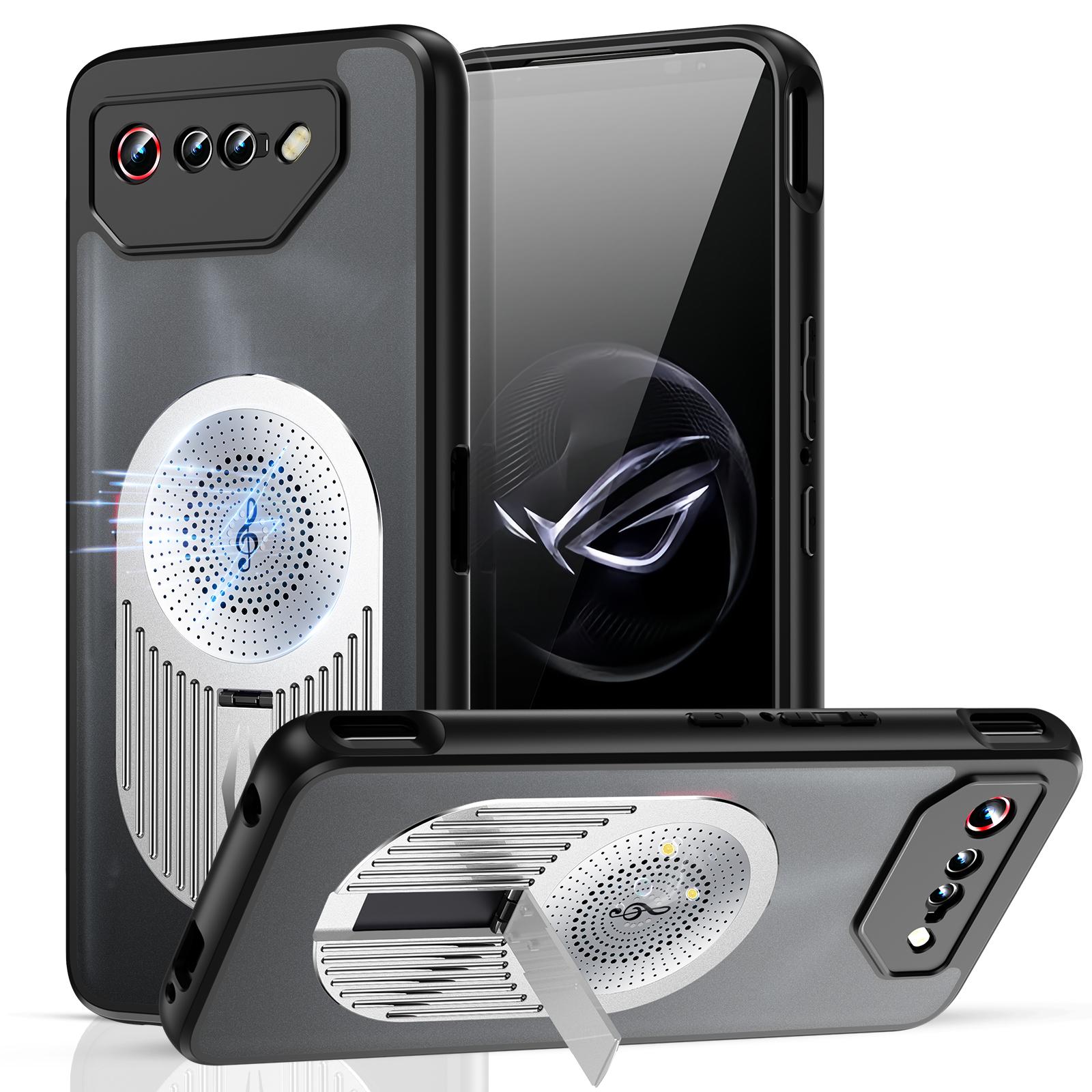 

Для Asus ROG Phone 7 5G Магнітний чохол Розсіювання тепла Ароматерапія Підставка Силікон+ПК Чохол для телефону Silver