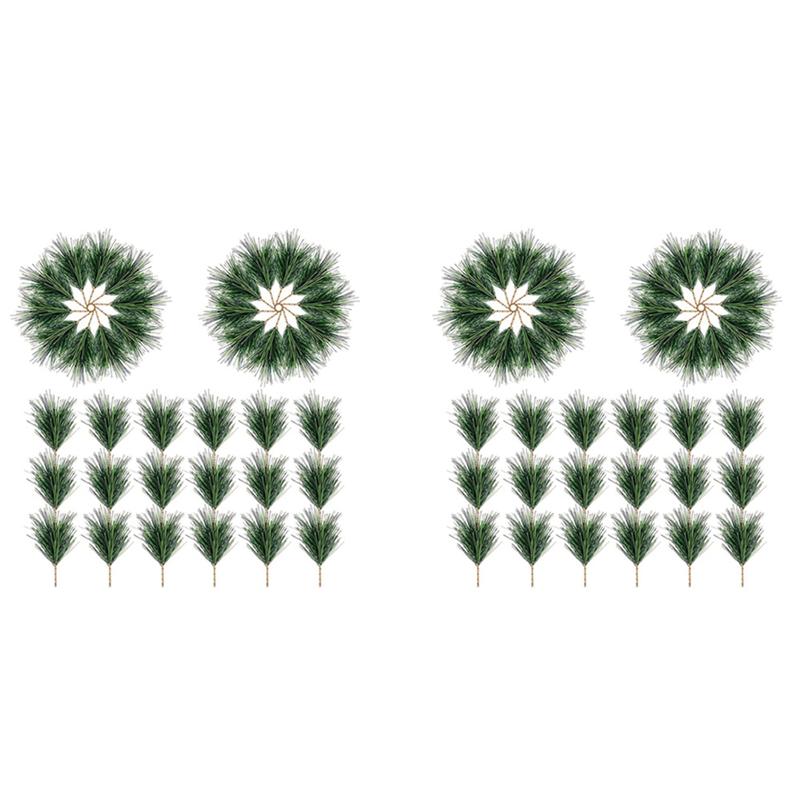 

ABNO-120PC Artificial Green Pine Needles Branches-Small Pine Twigs Stems Picks-Fake Greenery Pine Picks For Christmas Garland