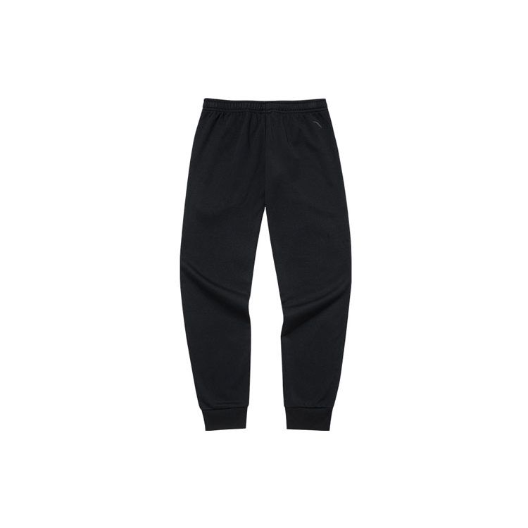 Anta Fleece-Lined Drawstring Casual Straight-Leg Thick Sweatpants Men Bottoms Black 152141321-1