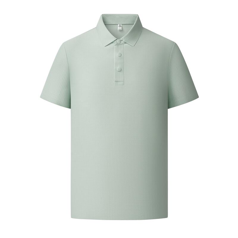 Yiliteng Men's Waffle Knit Short Sleeve Polo Shirt