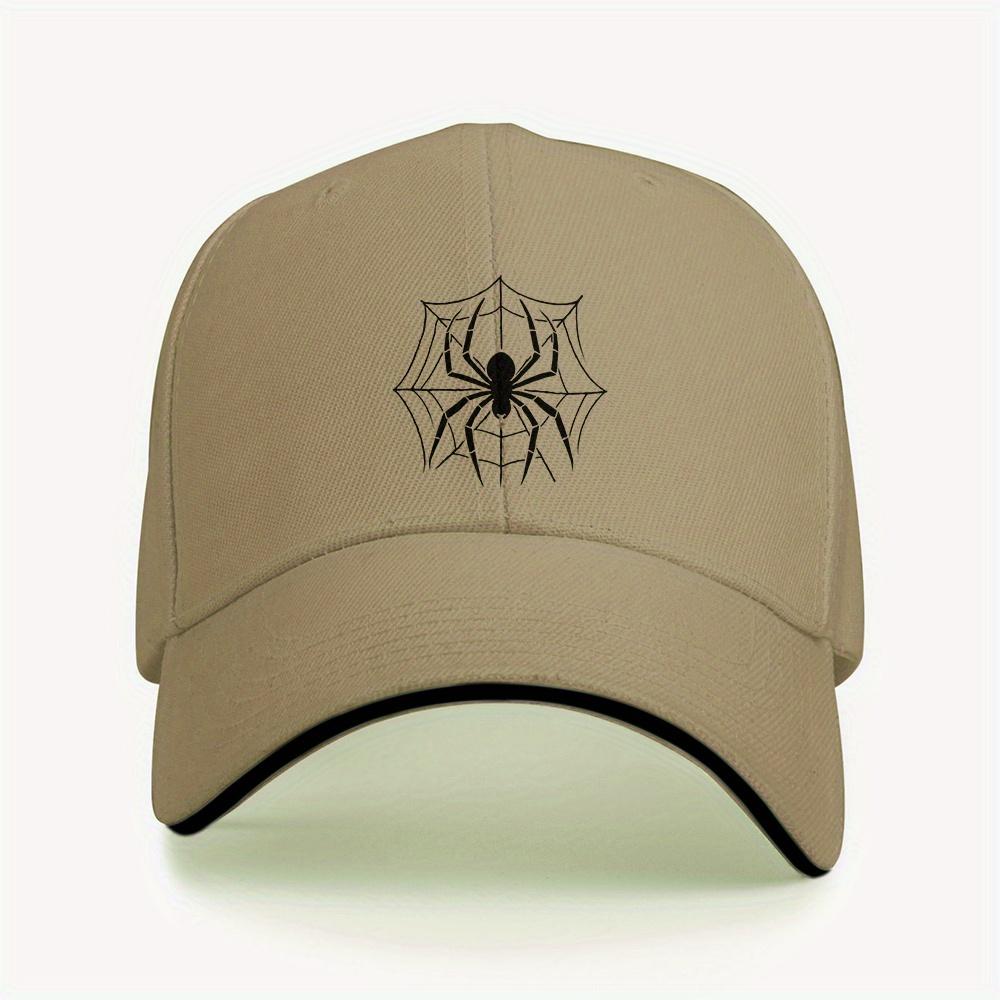 White Spider Web Graphic Baseball Cap Adult Unisex Polyester Adjustable Outdoor Sports Cap
