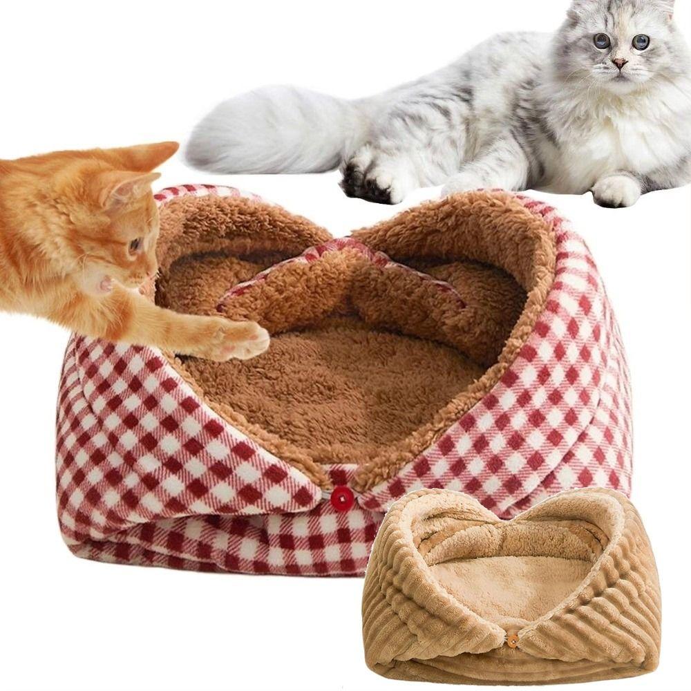 Creative Foldable Cat Sleeping Beds Warm Thickened Cat Cave Multifunctional Soft Pet Beds Winter Season