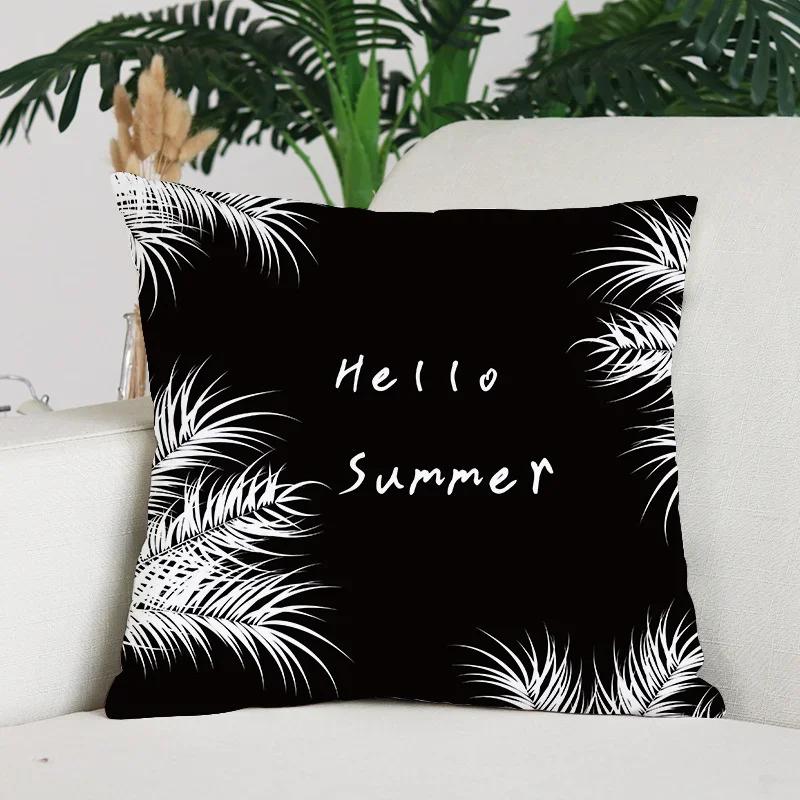 Nordic Minimalist Black and White Checkered Printed Pattern Cushion Cover for Home Living Room Sofa Decorative Pillowcase