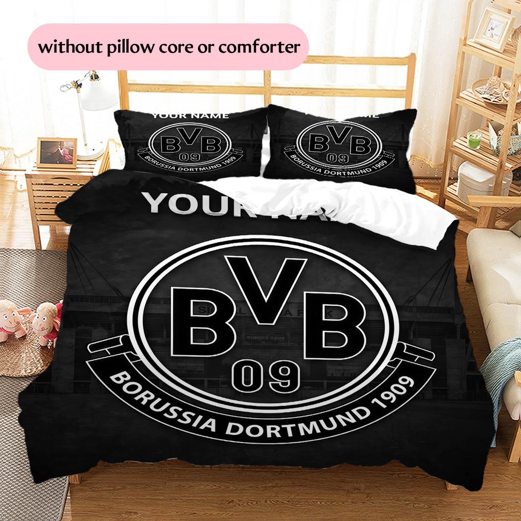 Custom Name BVB Pattern Bedding Quilt Set  Home Decoration  Gift (1 * Duvet Cover + 2 * Pillowcase  Without Core)