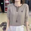Spring and Autumn V-neck Long Sleeved T-shirt Casual Women's Top