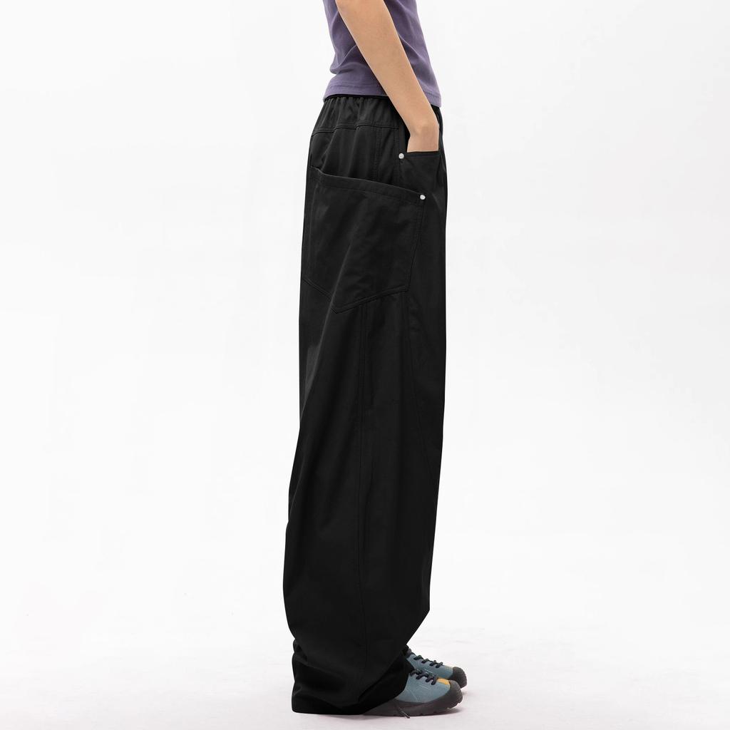 Women's Multi Pocket Straight Leg Wide Leg Solid Color Pants For Floor Mopping