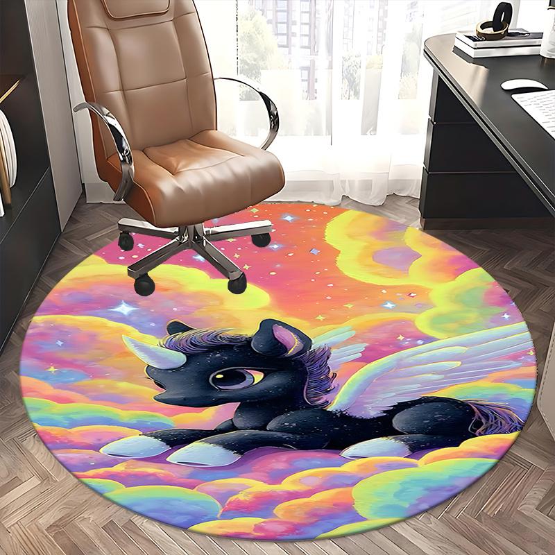 Einhorn Fantasy Stuhlmatte - Runder Teppich für Wohnkultur, Büronutzung, Geschenkidee 0464b