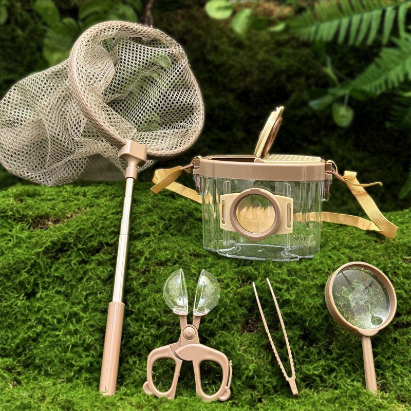 Kids' Outdoor Adventure Insect Observation Kit with Magnifying Glass, Butterfly Net, and Exploration Tools