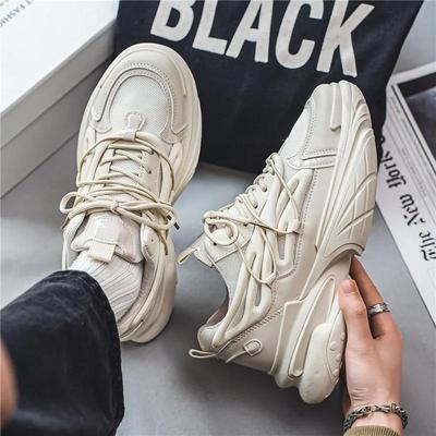 Mesh Sports Shoes for Men's Spring/autumn New Breathable Thick Soles with Increased Height Dad Shoes Mans Casual Shoes Sneakers